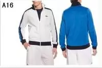 hiver automne lacoste 2019U sport wear survetement hommes a16 blanc bleu